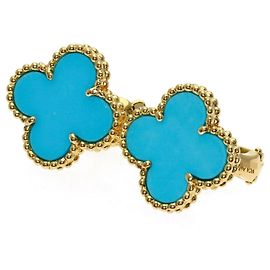Orecchini Van Cleef & Arpels Vintage Alhambra Turquoise Altro