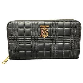 Portafoglio lungo Burberry in pelle nera Nero