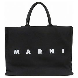 Marni Shopper-Bag aus schwarzer Baumwolle Schwarz