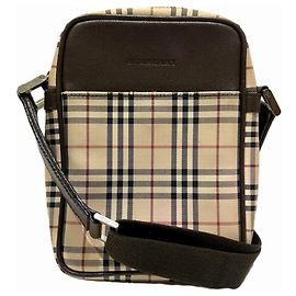 Borsa a tracolla Burberry Nova Check Canvas Leather Marrone