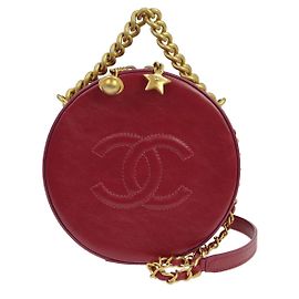 Chanel Round as Earth en piel de becerro glaseada Roja