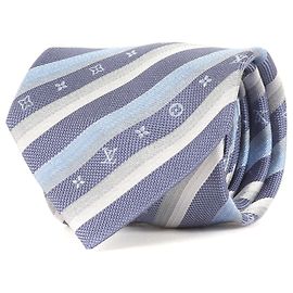Cravate en soie bleue Louis Vuitton Bleu