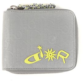 Christian Dior Dior Lewis Hamilton Oblique Reflector Wallet Silvery Yellow