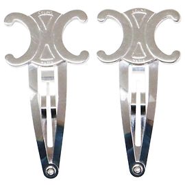Céline Celine Pinzas para el pelo plateadas - Set de 2 Plata