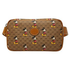 Bolsa Tiracolo Gucci Micro GG Supreme Disney Collaboration Marrom
