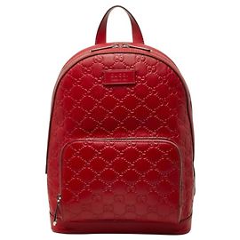 Gucci Guccissima Rucksack aus rotem Leder Rot