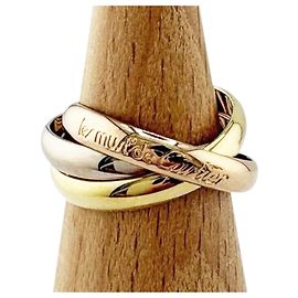 Anello Cartier Trinity in oro bianco rosa e giallo Argento D'oro