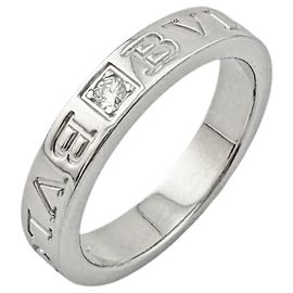 Bulgari Bvlgari Ehering aus 18K Weißgold mit Diamanten Silber