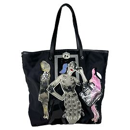 Prada Nylon Tote Bag Black Multicolore Black Multiple colors