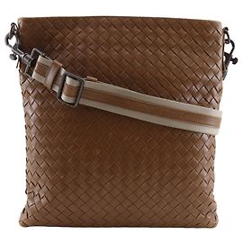 Bottega Veneta Intrecciato Shoulder Bag Brown
