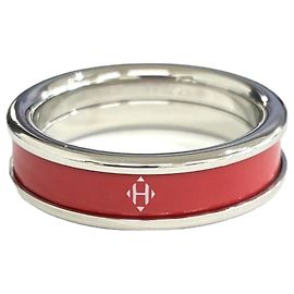 Hermès Anillo Hermes Uni Ring PM Metal Ring Plata Roja