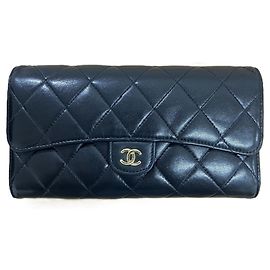 Chanel Matelasse Lambskin Long Wallet Black