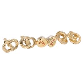 Orecchini Christian Dior metallo set da 3 tono oro Auth SW2810 Altro