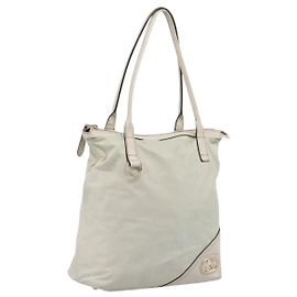 Sac Cabas GUCCI Abbey en cuir Blanc et Doré 182492 Auth ti4020 Blanc Autre