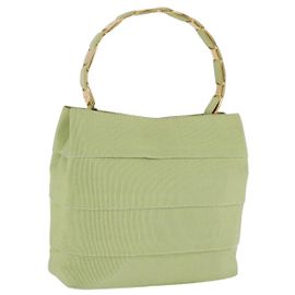 Borsa Salvatore Ferragamo Vala Canvas Green Gold Auth 202914A D'oro Verde