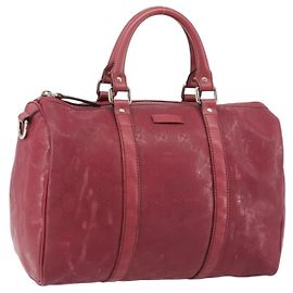 Sac Boston GUCCI GG Implementation PVC Silver Pink 193603 Auth 160604 Argenté Rose