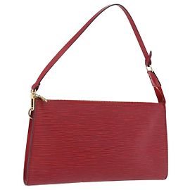 LOUIS VUITTON Epi Pochette Accessoires Pouch Red M52947 LV Auth 203038A Red