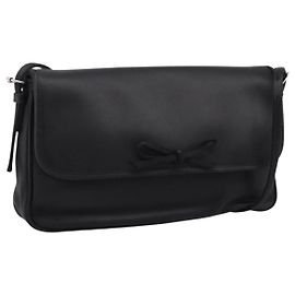 BALENCIAGA Shoulder Bag Satin Black Silver Auth 203659V Black Silvery