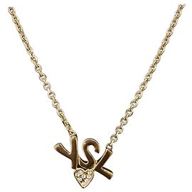 Autre Marque SAINT LAURENT Necklace Metal Gold Tone Auth SW2844V Other