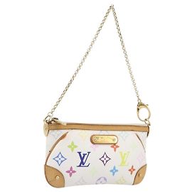 LOUIS VUITTON Monogram Multicolor Pochette Mira MM White M60096 LV Auth 200712V Blanc