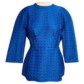 Top Marni em jacquard pied-de-poule azul com mangas três quartos Azul