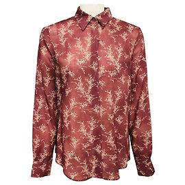 Gabriela Hearst Mauve Leaf Print Wool Henri Top Purple