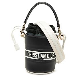 Autre Marque Blue Dior Micro Calfskin Vibe Drawstring Bucket Bag Satchel Blue