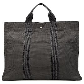 Bolso Tote Hermès Herline MM de lona gris Gris