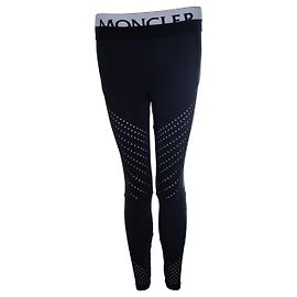 Moncler, Sport 7/8 Leggings mit Logo Schwarz