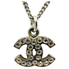 Colar CHANEL Strass 05V Prata