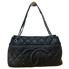 Chanel Matelassé Chain Tote Bag Black