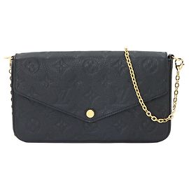 Louis Vuitton Monogram Empreinte Pochette Felicie Chain Wallet Nero