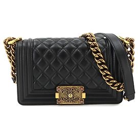 Bolsa de Ombro Chanel Boy Small com Corrente Preto