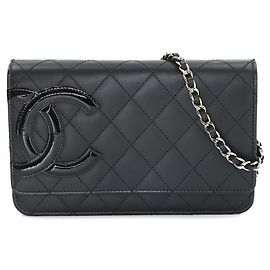 Chanel Cambon Line Black Chain Wallet Black
