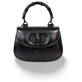 Gucci Bamboo 1947 Top Handle Leather Mini Nero