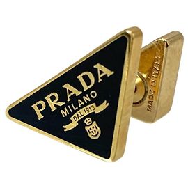Prada Logo Emaille Metall-Stecker Ohrringe Andere