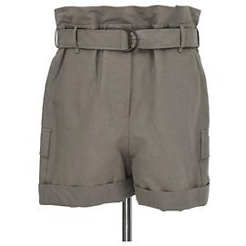 Shorts Cargo com Cinto em Mistura de Algodão Cinza Brunello Cucinelli Cinza