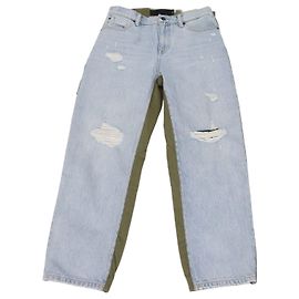 Autre Marque Pantalon Denim X Alexander Wang Washed Blue/Khaki Slack Mix Distressed Autre Kaki
