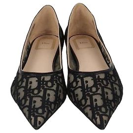Bailarinas Adiorable de malla Oblique negra Christian Dior Negro