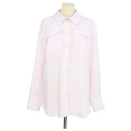 Autre Marque Camicia a maniche lunghe Neoma Aje in lino ricamato rosa chiaro con taschino Rosa