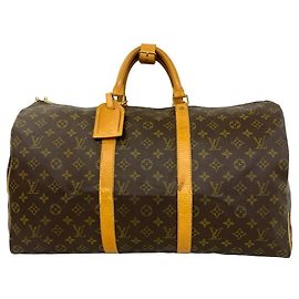 Bolsa Boston Louis Vuitton Vintage Keepall 50 Monogram em couro Marrom