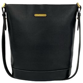 Burberry Vintage Logo Hardware Nova Check Lederschultertasche Schwarz