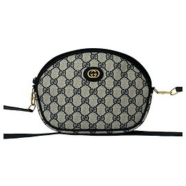 Borsa a tracolla Gucci Vintage GG Logo in pelle blu navy Blu navy