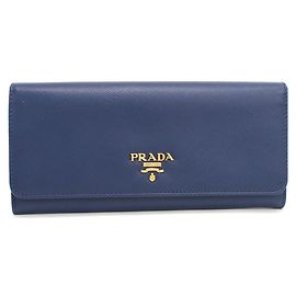 Portefeuille long Prada pliable en bleu Bleu