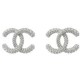 Chanel Rhinestone Stud Earrings Other