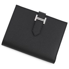 Hermès Carteira bi-fold compacta Hermes Bearn Preto