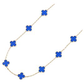Colar Van Cleef & Arpels Alhambra em ágata azul e ouro amarelo 18K Outro