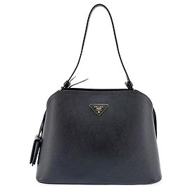 Prada Matinee Top Handle Saffiano Leather Micro Schwarz