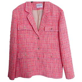 Giacca blazer Claudie Pierlot in tweed rosa e arancione Rosa Bianco Arancione Grigio