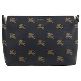 Burberry Clutch aus schwarzem Leder Schwarz